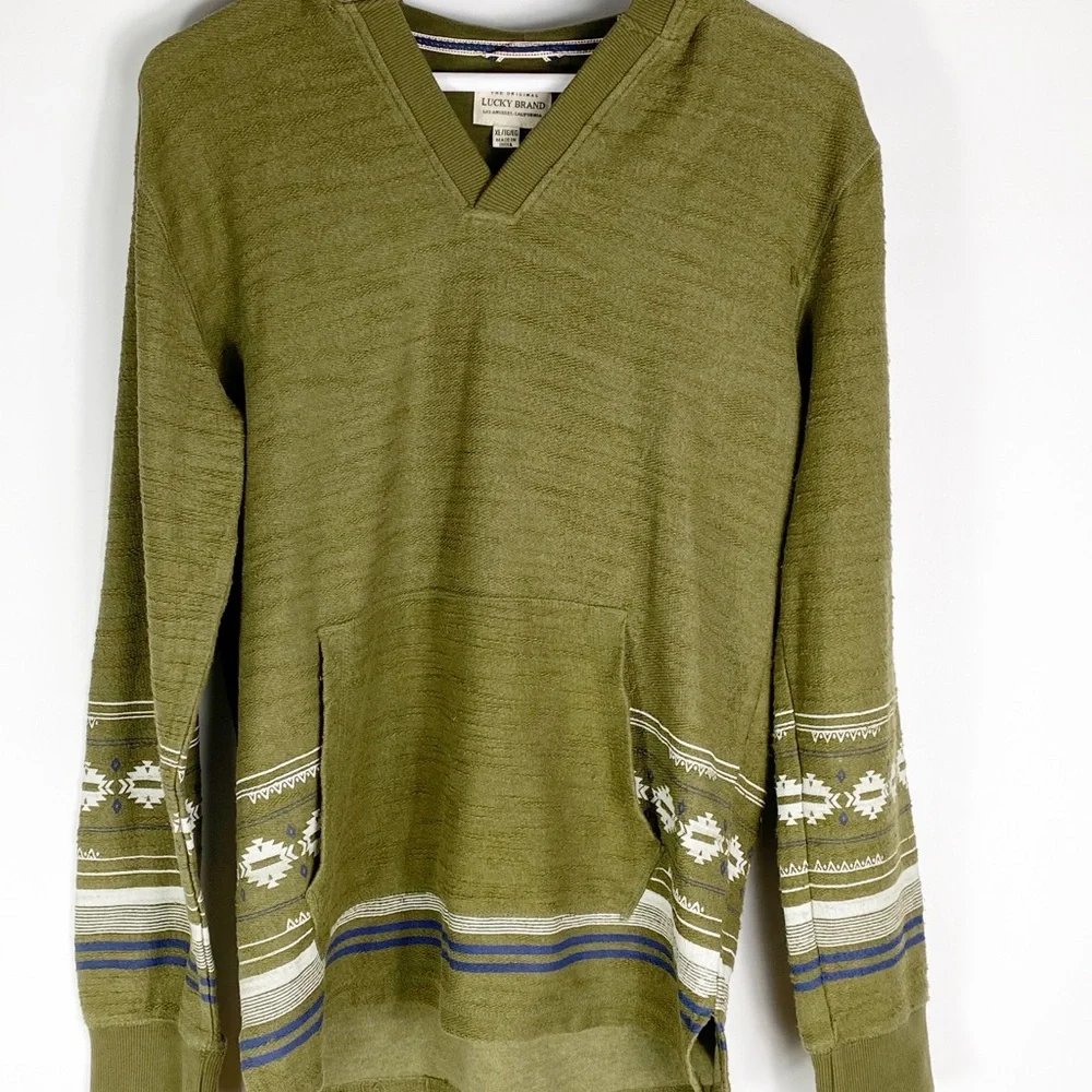 Lucky Brand Green Textured Hoodie Boys Size XL Pullover - Picture 9 of 9